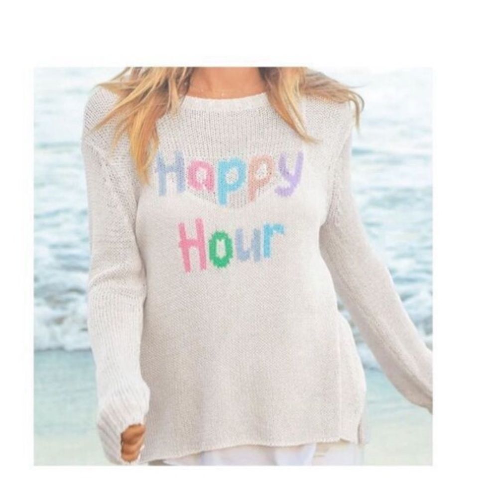 Wooden Ships Happy Hour Cotton Blend Crew Neck Sweater M/L